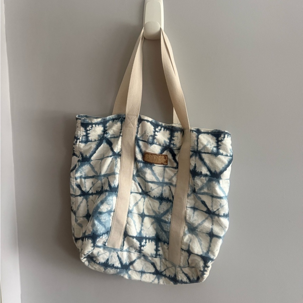 Bond-Eye Australia Blue Tie Dye Cotton Tote Bag Beach Travel Shoulder Bag